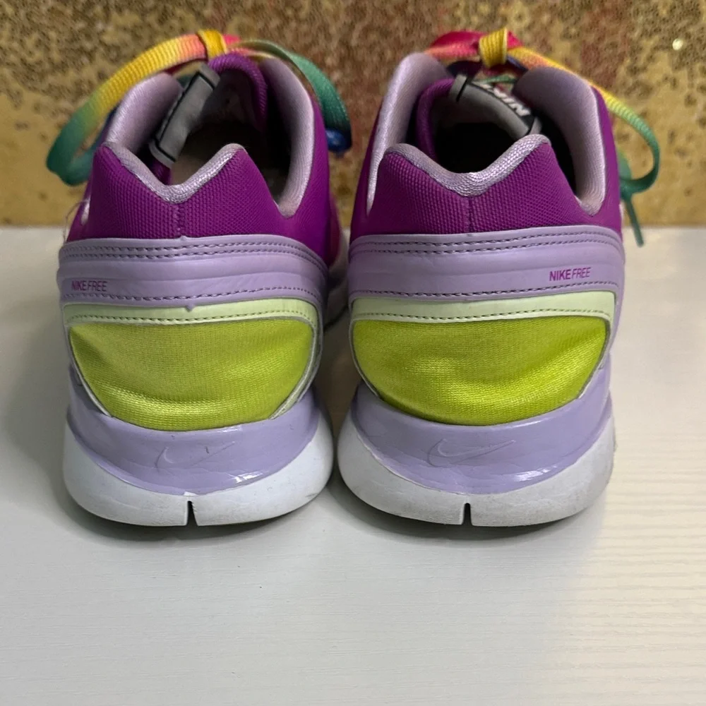 Nike Free Fit 2 Women's Purple Athletic Shoes with Rainbow Laces
